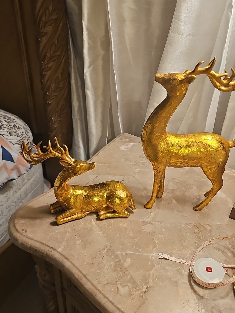 Brand New Set Of 2 Elegant  Gold Deer 11"H 6"H